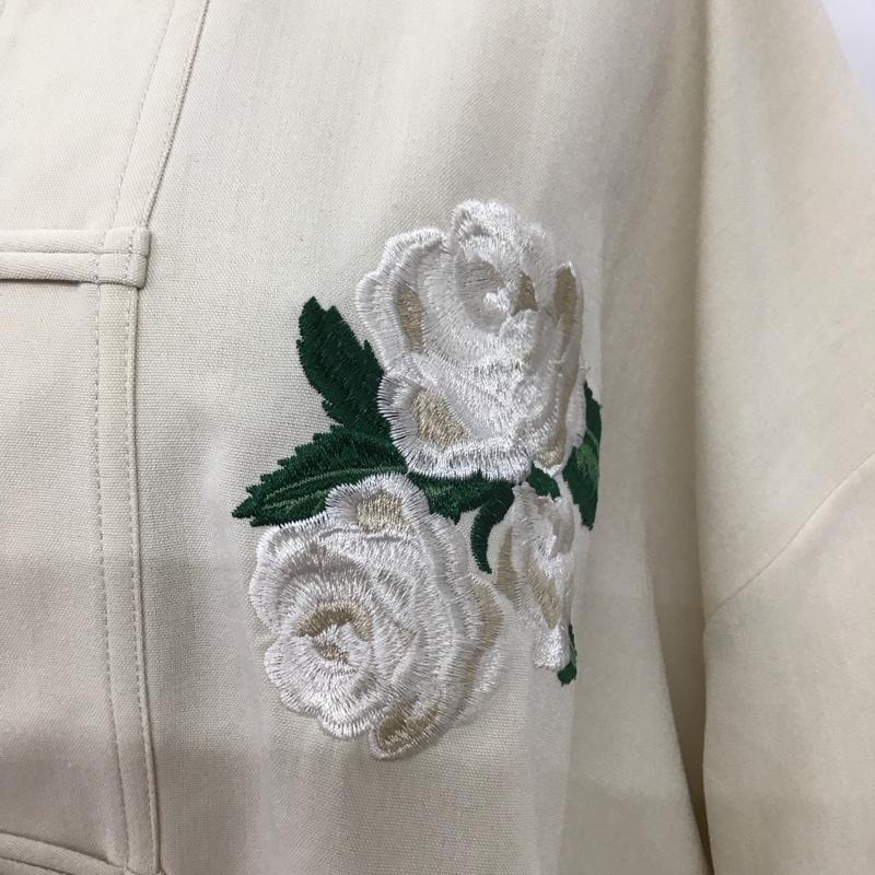 ジュエティ jouetie シャツ、ブラウス 半袖 082040400101-04 カンフーシャツ M 刺繍 アイボリー / アイボリー / レディース USED 古着 中古 10107968