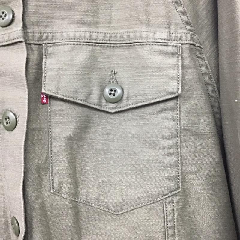 リーバイス Levi s シャツ、ブラウス 長袖 67708-0000 ワークシャツ ミリタリーシャツ S 無地 カーキ / カーキ / メンズ USED 古着 中古 10139611