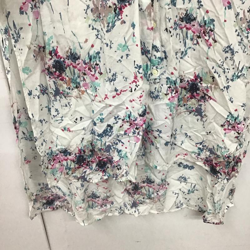 ザラ ZARA ワンピース ロングスカート シャツワンピース M 総柄 X 花柄 白 / ホワイト / レディース USED 古着 中古 10128870