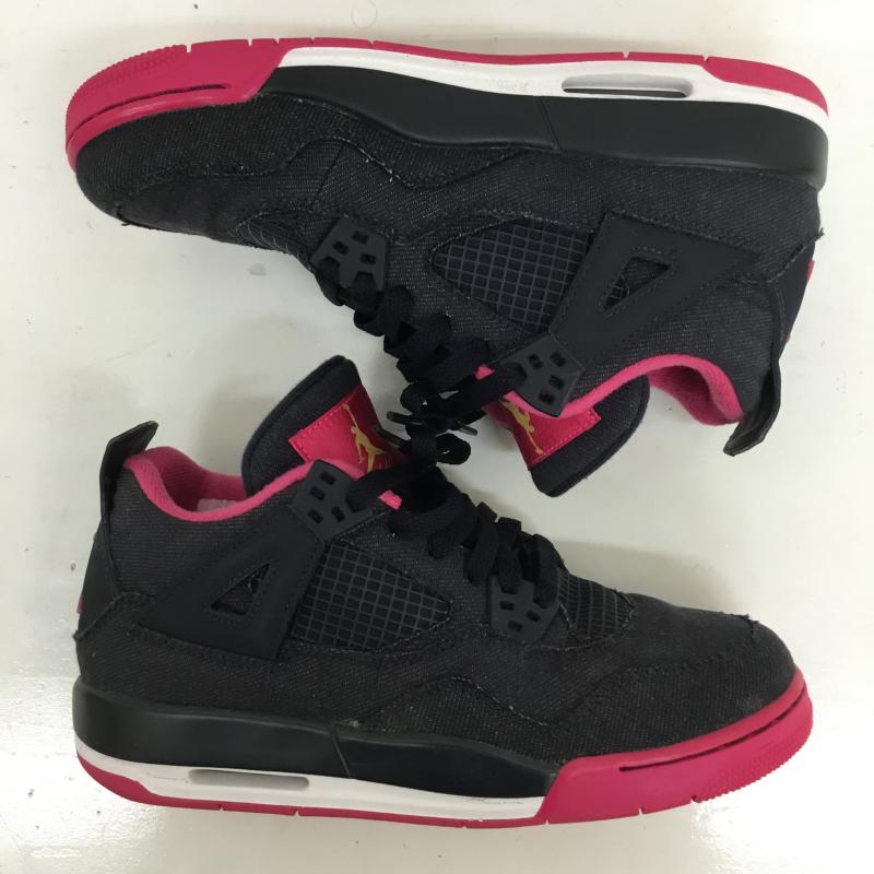 ナイキ NIKE スニーカー スニーカー 487724-408 Nike GS Air Jordan 4 Retro Denim 24.0cm 無地 紺 / ネイビー / X 桃 / ピンク / レディース USED 古着 中古 10130252