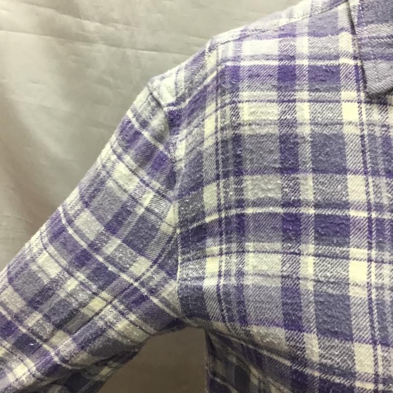 ロンハーマンヴィンテージ RonHerman VINTAGE シャツ、ブラウス 長袖 211070327-1079 胸ポケット コットン S チェック 白 / ホワイト / X 紫 / パープル / レディース USED 古着 中古 10118741