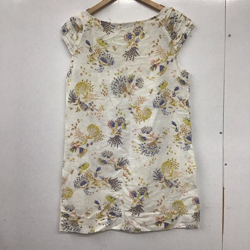 ザラベーシック ZARA BASIC ワンピース ミニスカート M 総柄 白 / ホワイト / レディース USED 古着 中古 10134595