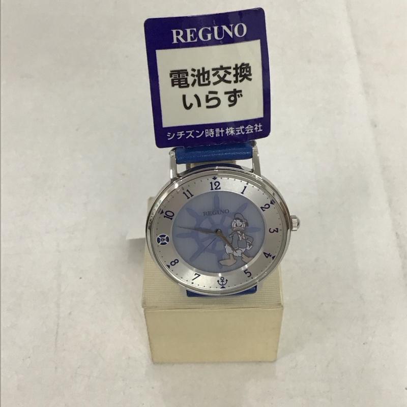 レグノ REGUNO 腕時計 アナログ(クォーツ式) KP3-112-10 ドナルドダック ソーラーテック腕時計 シチズン 箱有 キャラクター 青 / ブルー / レディース USED 古着 中古 10134481