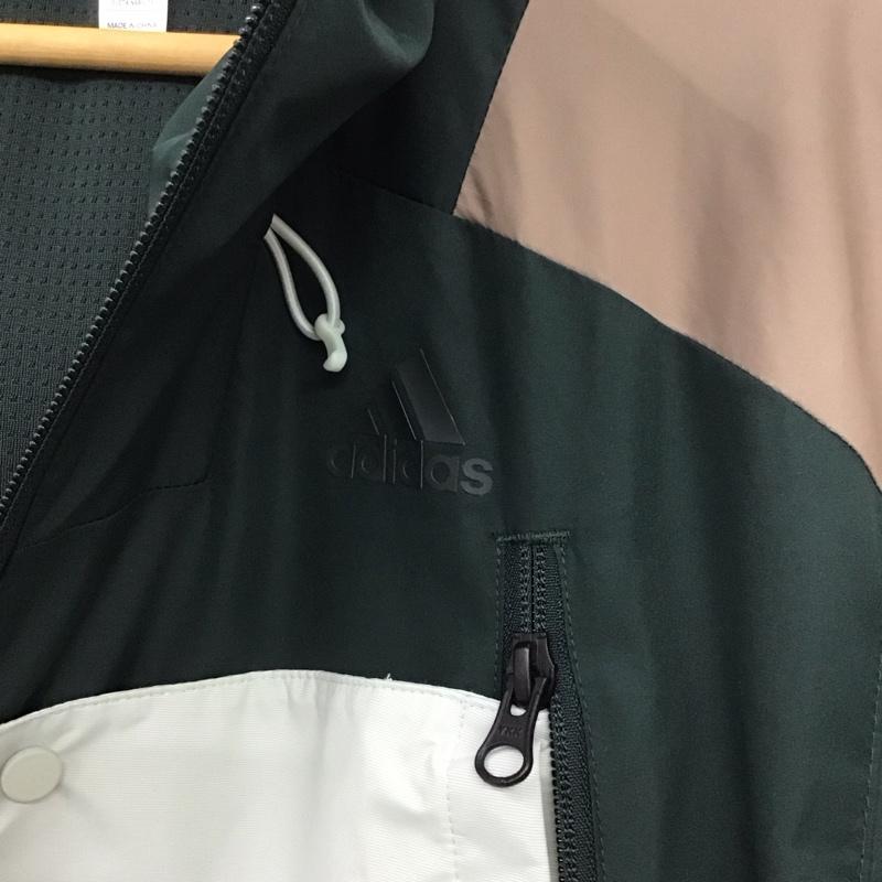 アディダス adidas ジャケット、上着 ジャケット、ブレザー hn9040 ウインドブレーカージャケット ジップアップパーカージャケット アウター M ロゴ、文字 緑 / グリーン / メンズ USED 古着 中古 10134694