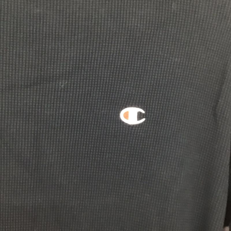 チャンピオン Champion カットソー 長袖 CW-S414 ワッフル クルーネック M ワンポイント 紺 / ネイビー / レディース USED 古着 中古 10129167