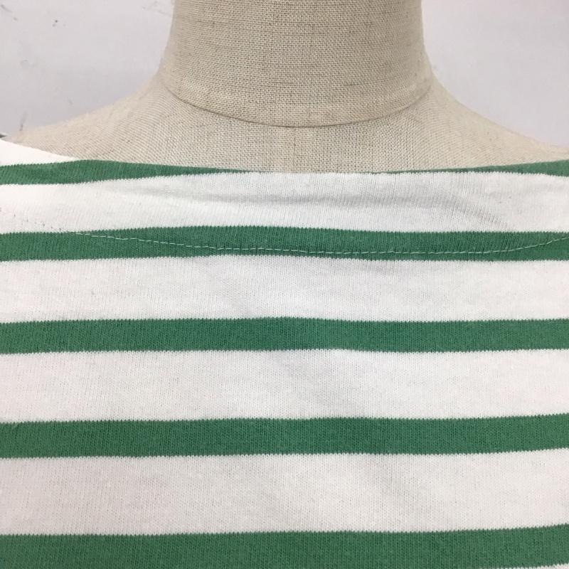 フリークスストア FREAK S STORE Tシャツ 半袖 S22-GR-32 ボートネック FREE ボーダー柄 白 / ホワイト / X 緑 / グリーン / レディース USED 古着 中古 10114940