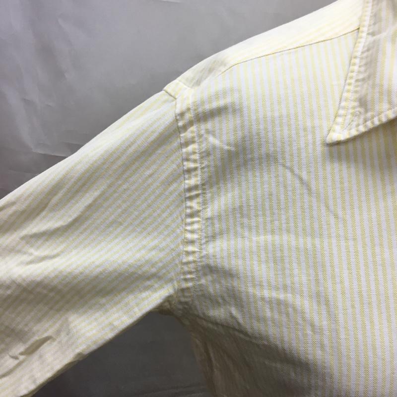 ラルフローレン RALPHLAUREN シャツ、ブラウス 長袖 長袖シャツ カラーシャツ ストライプシャツ 長袖カットソー ボタンダウンシャツ 2 ストライプ 白 / ホワイト / X 黄 / イエロー / レディース USED 古着 中古 10107418
