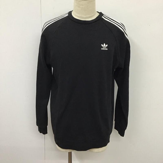 アディダス adidas トレーナー 長袖 GN3545 3DTrefoil3StripeCrewSweatOriginals 長袖トレーナー ロゴ、文字 黒 / ブラック /  メンズ USED 古着 中古 10117495