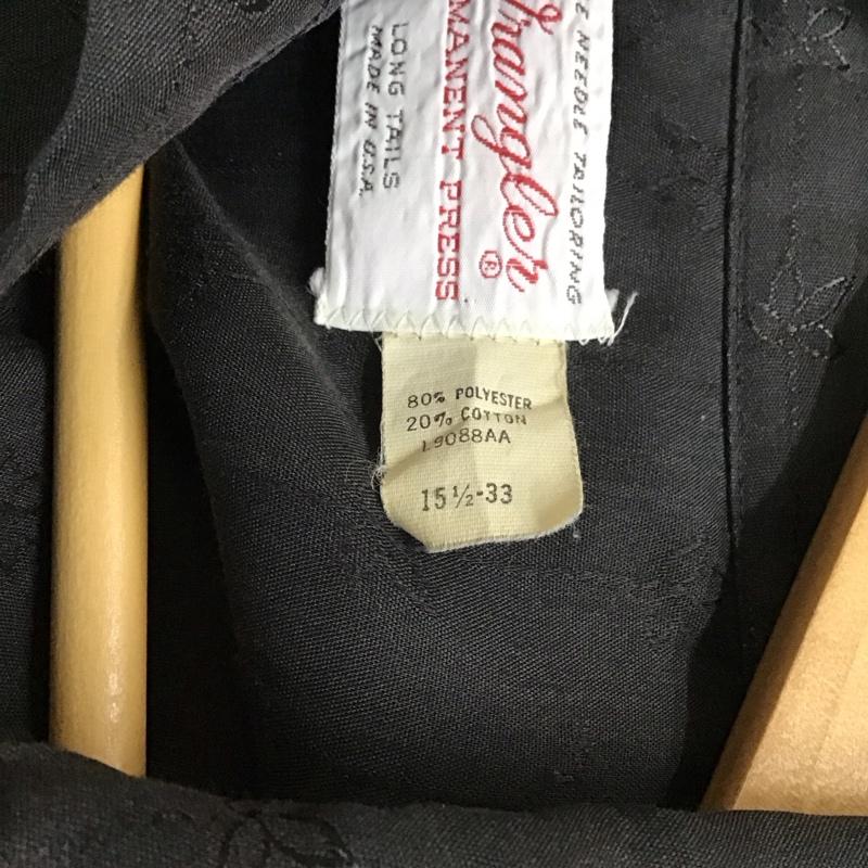 ラングラー Wrangler シャツ、ブラウス 長袖 ウエスタンシャツ 総柄 黒 / ブラック / メンズ USED 古着 中古 10117746