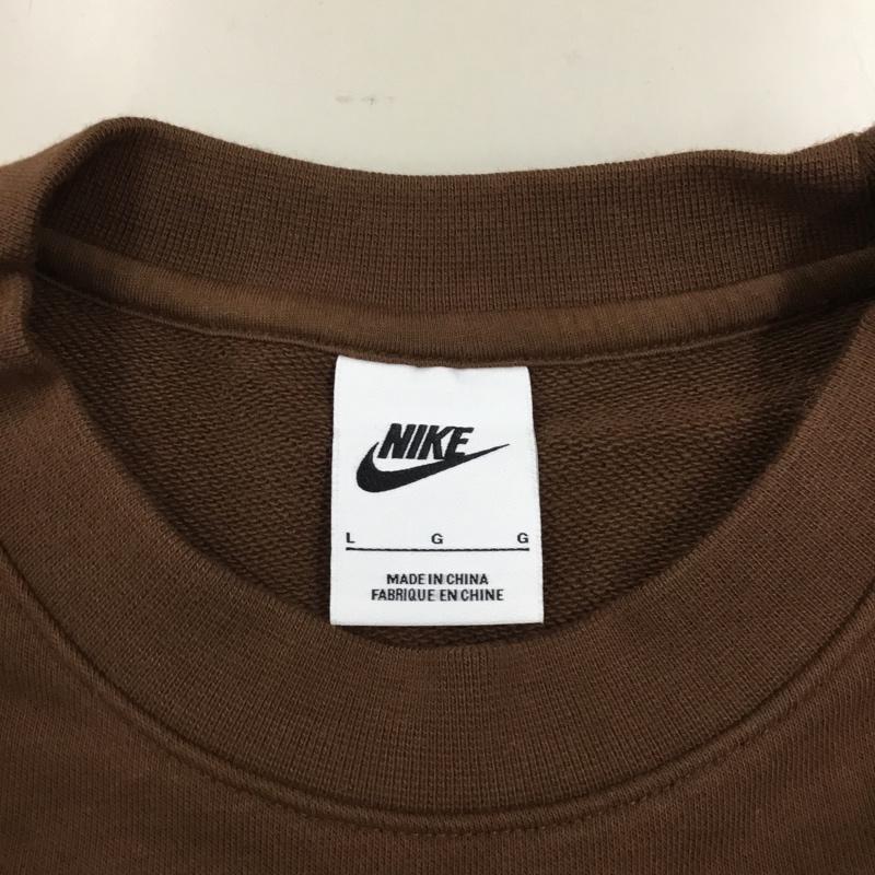 ナイキ NIKE トレーナー 長袖 fb7223-259 フレンチテリースウェットシャツ 長袖トレーナー スウェット L ロゴ、文字 茶 / ブラウン /  メンズ USED 古着 中古 10120681