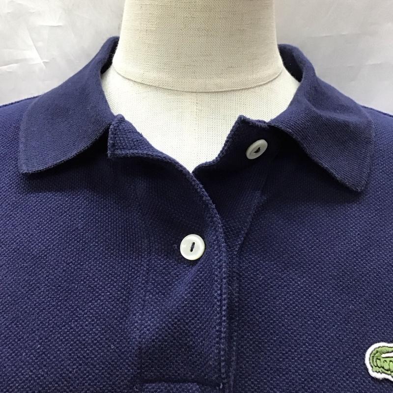 ラコステ LACOSTE ポロシャツ 半袖 38 無地 紺 / ネイビー / レディース USED 古着 中古 10123410