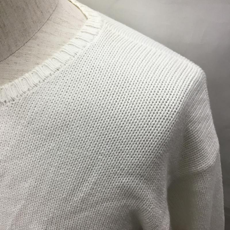 ラルフローレンスポーツ RALPH LAUREN SPORT ニット、セーター 長袖 長袖ニットカットソー ニット セーター クルーネックニット L ロゴ、文字 白 / ホワイト / メンズ USED 古着 中古 10120285