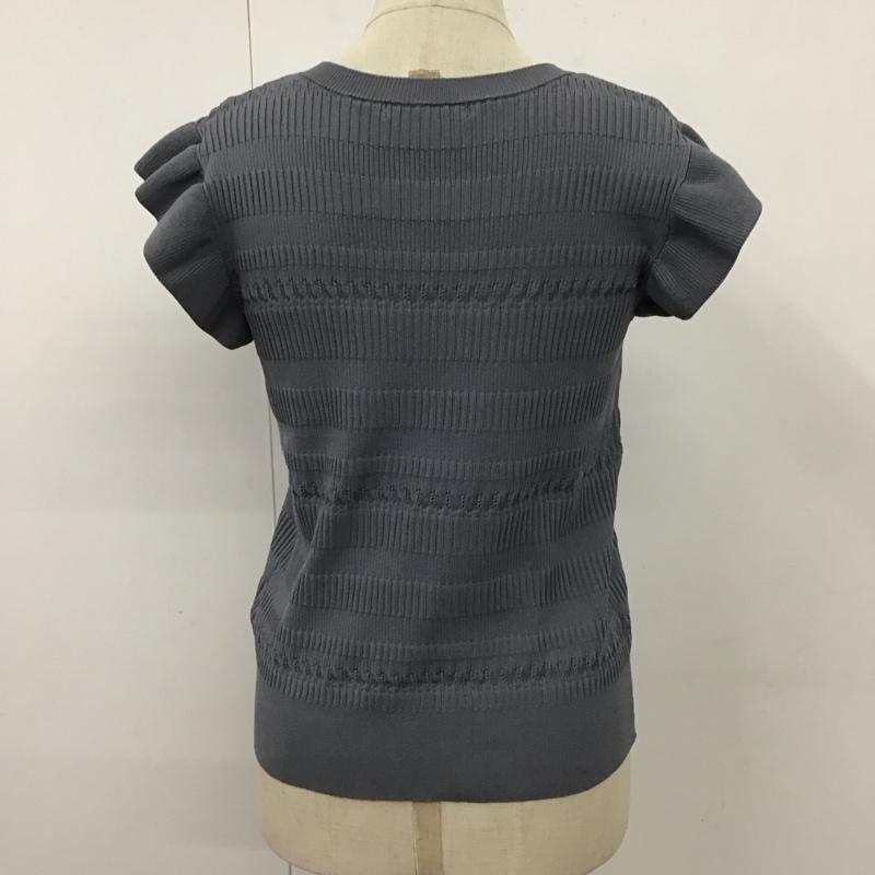 インデックス index カットソー 半袖 C58-16041 フリルスリーブニット M 青 / ブルー / レディース USED 古着 中古 10118826