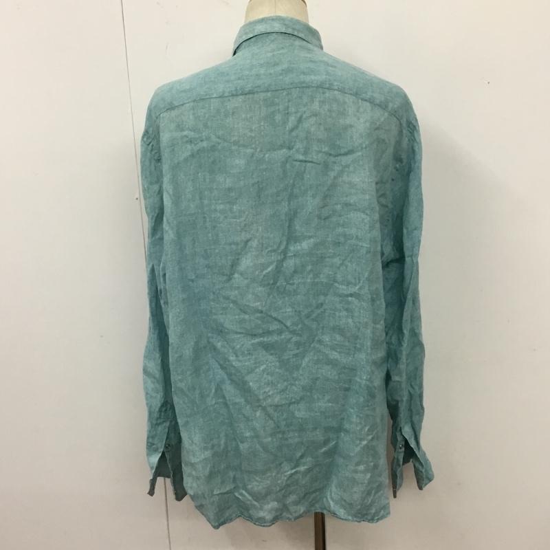アルマーニコレッツォーニ ARMANI COLLEZIONI シャツ、ブラウス 長袖 長袖シャツ カラーシャツ ボタンダウンシャツ 長袖カットソー XL 無地 青 / ブルー /  メンズ USED 古着 中古 10110042
