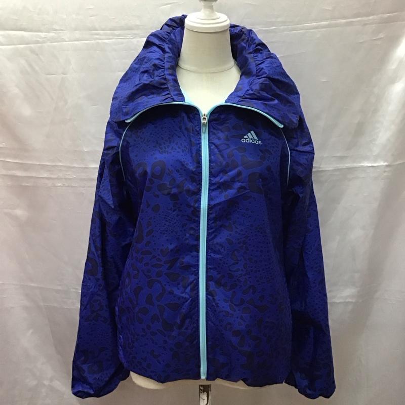 アディダス adidas ジャケット、上着 ジャンパー、ブルゾン S04735 JED80 トレーニング ActiveTraining レオパード柄 裏起毛ウインドブレーカー S ロゴ、文字 X ヒョウ柄・レオパード柄 青 / ブルー / レディース USED 古着 中古 10113229