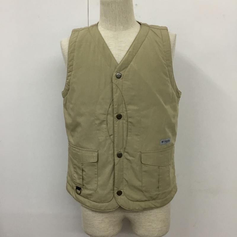 コロンビア Columbia ベスト ベスト 218 PM5626 MatherCrestVest 前ボタン カジュアルベスト M ロゴ、文字 ベージュ / ベージュ / メンズ USED 古着 中古 10109977