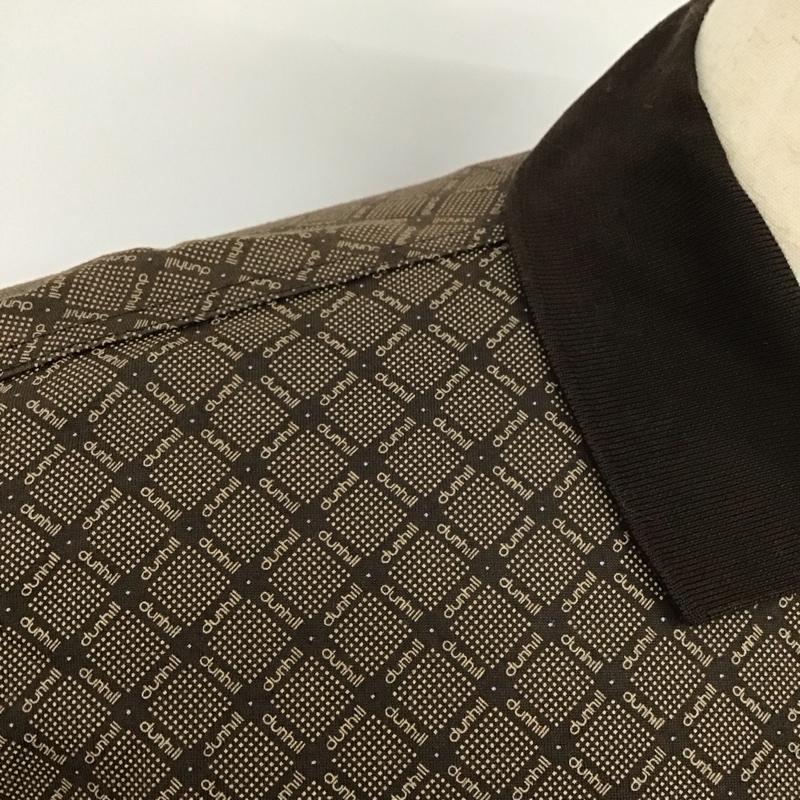 ダンヒル DUNHILL ポロシャツ 半袖 M 総柄 茶 / ブラウン / メンズ USED 古着 中古 10128260