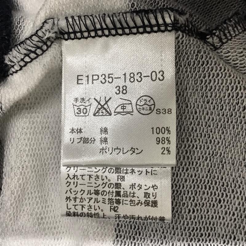 バーバリーブルーレーベル BURBERRY BLUE LABEL ワンピース ひざ丈スカート E1P35-183-03 チュニック 五分袖 ボーダー 38 プリント X ロゴ、文字 灰 / グレー / X 紺 / ネイビー / レディース USED 古着 中古 10116934