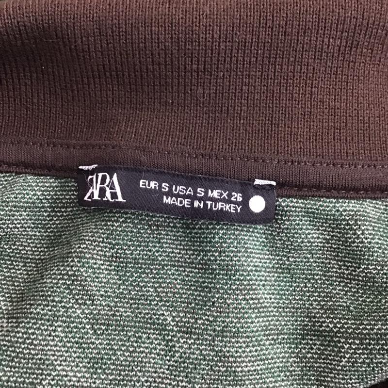 ザラ ZARA ニット、セーター 長袖 5039 172 500 襟付き ニットカットソー S 総柄 茶 / ブラウン / X 緑 / グリーン / X 白 / ホワイト / レディース USED 古着 中古 10121563