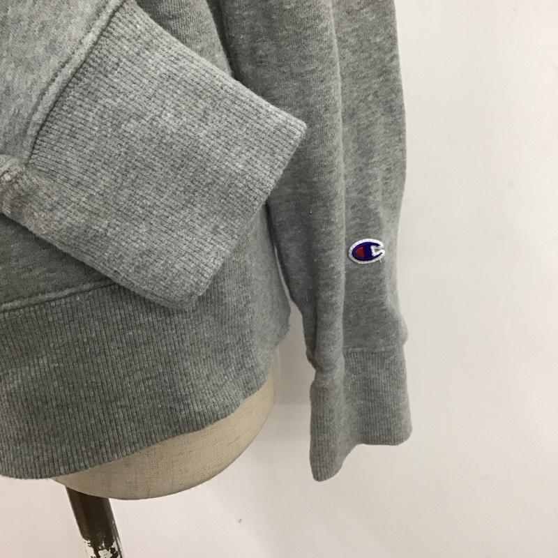 チャンピオン Champion パーカー 長袖 CW-E134 裏起毛 フルジップ M ワンポイント 灰 / グレー / レディース USED 古着 中古 10109645