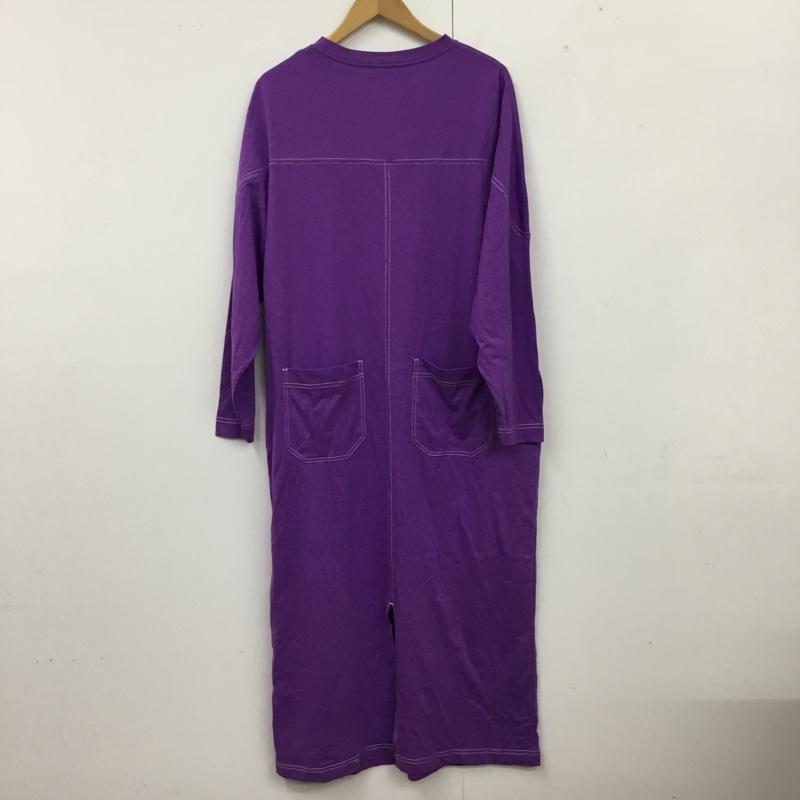 古着 USED ワンピース ロングスカート 6001878 配色ステッチオーバーサイズ長袖Tシャツワンピース L 無地 紫 / パープル / レディース USED 古着 中古 10110791