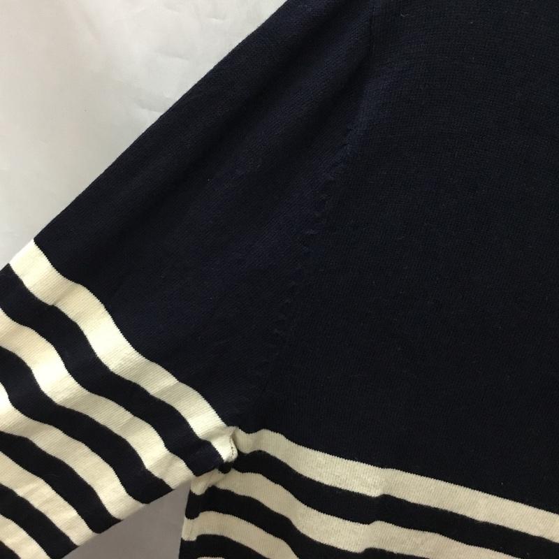 ザラ ZARA ニット、セーター 長袖 S ボーダー柄 紺 / ネイビー / X ベージュ / ベージュ / レディース USED 古着 中古 10121962