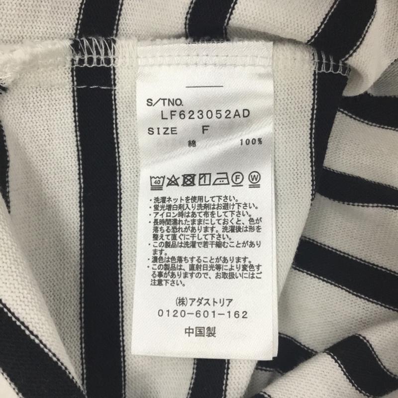 ローリーズファーム LOWRYS FARM カットソー 長袖 長袖カットソー クルーネックカットソー ロングスリーブカットソー FREE ボーダー柄 白 / ホワイト / X 黒 / ブラック / レディース USED 古着 中古 10122198