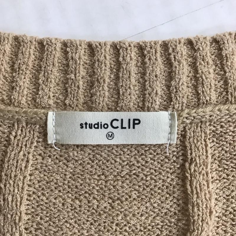 スタディオクリップ studio CLIP ベスト ベスト cf203009-1 ニットベスト ノースリーブカットソー 前開きニットベスト M 無地 ベージュ / ベージュ / レディース USED 古着 中古 10113044