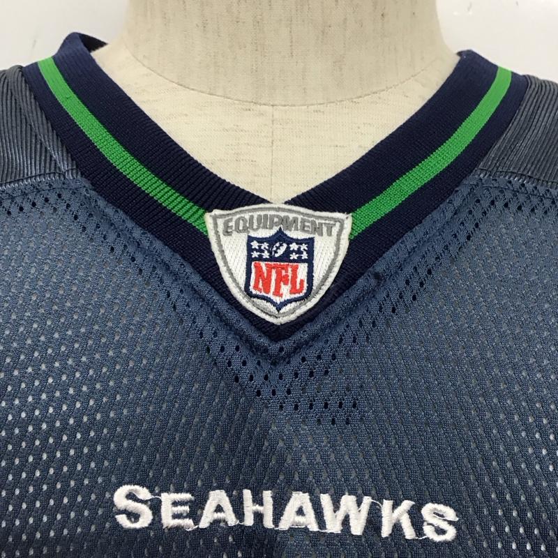 リーボック Reebok カットソー 半袖 R700A NFL SEAHAWKS メッシュ ロゴ、文字 紺 / ネイビー / メンズ USED 古着 中古 10107922