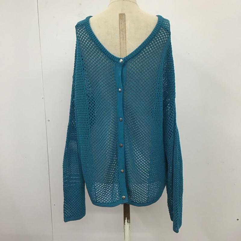 ページボーイ PAGEBOY ニット、セーター 長袖 PB160013KS メッシュ 前後着 2WAY FREE 無地 青 / ブルー / レディース USED 古着 中古 10122083