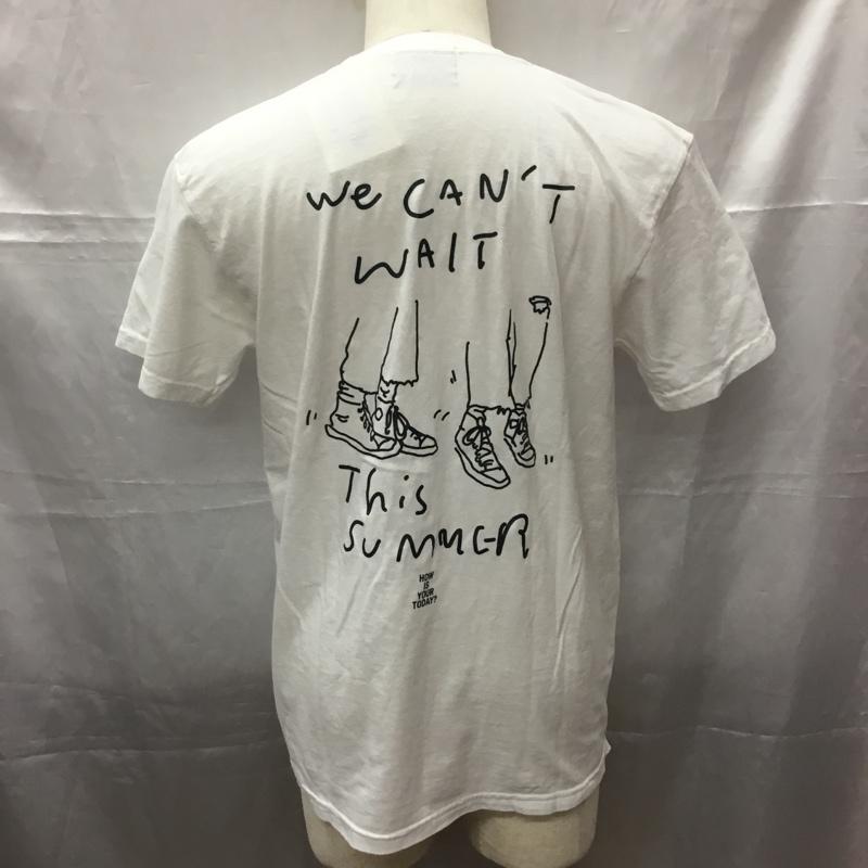 トゥデイエディション TODAY edition Tシャツ 半袖 半袖カットソー プリントTシャツ クルーネックカットソー M ロゴ、文字 白 / ホワイト /  メンズ USED 古着 中古 10112328