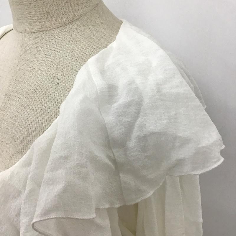 アルシーヴ archives シャツ、ブラウス 長袖 AR211024 68 ビッグカラー フリル M 無地 白 / ホワイト / レディース USED 古着 中古 10110932
