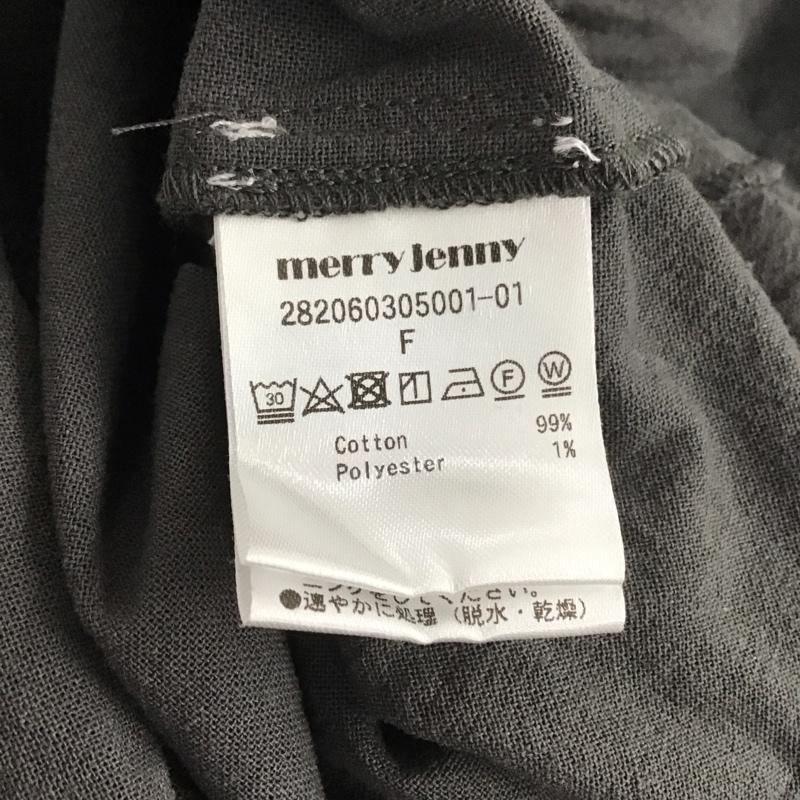 メリージェニー merry jenny ワンピース ロングスカート 長袖ロングワンピース フレアスカート ノーカラーシャツワンピース FREE 無地 ダークグレー / ダークグレー / レディース USED 古着 中古 10146117