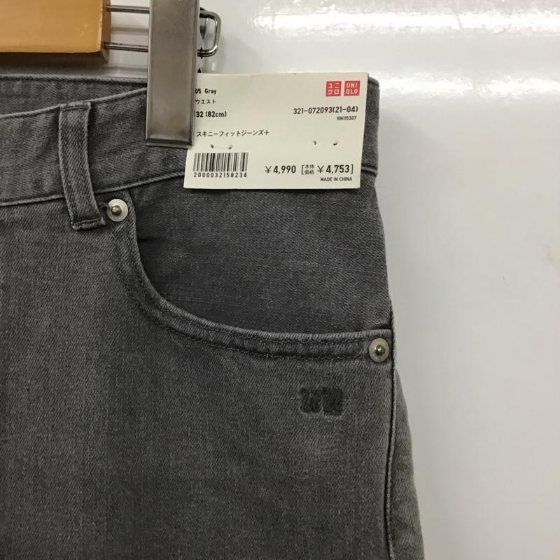 ユニクロアンダーカバー UU パンツ デニム、ジーンズ 321-072093 スキニーフィットジーンズ デニムストレッチスリムパンツ 32インチ 無地 灰 / グレー / メンズ USED 古着 中古 10130935