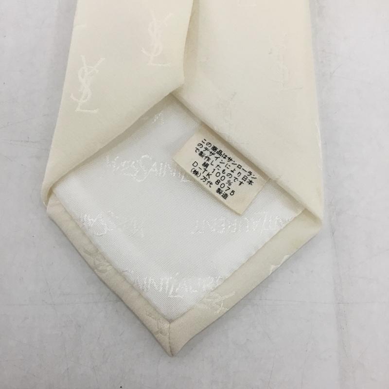 イヴサンローラン Yves Saint Laurent ネクタイ ネクタイ シルク D-TK8075 総柄 アイボリー / アイボリー / メンズ USED 古着 中古 10138636