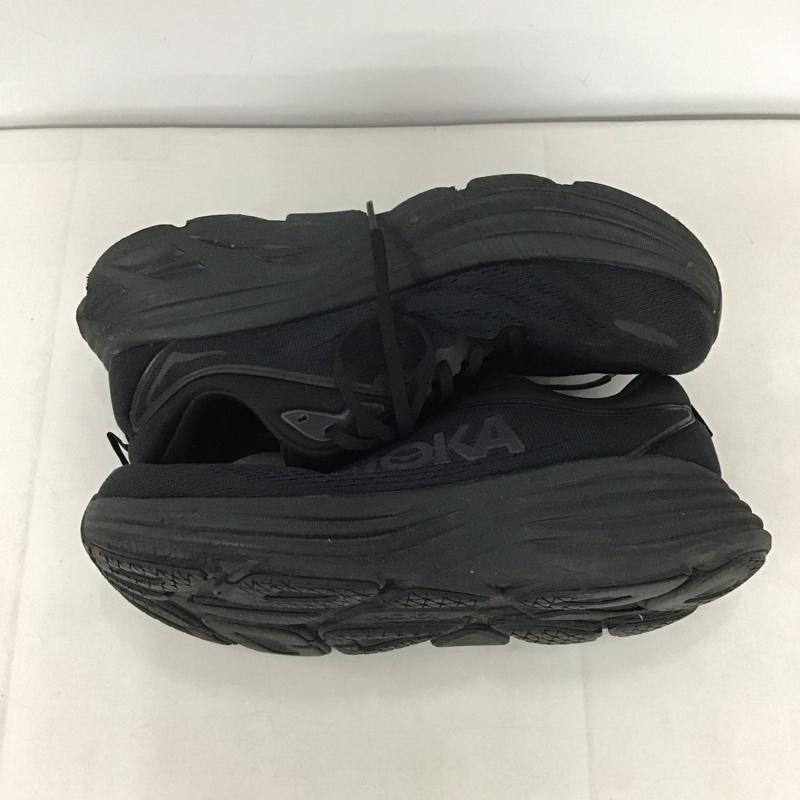 ホカオネオネ HOKA ONEONE スニーカー スニーカー 1127955 BONDI 8 X-WIDE ランニングシューズ 28cm 28.0cm ロゴ、文字 黒 / ブラック / メンズ USED 古着 中古 10132466