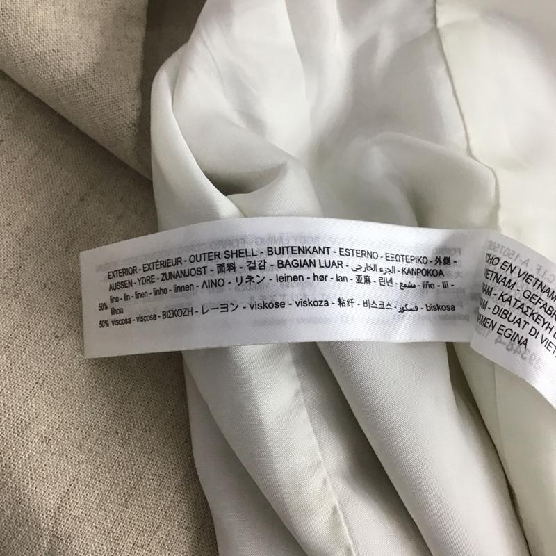 ザラ ZARA ジャケット、上着 ジャケット、ブレザー 2753/330/052 リネンジャケット プリントカフス L 無地 ベージュ / ベージュ / レディース USED 古着 中古 10140665
