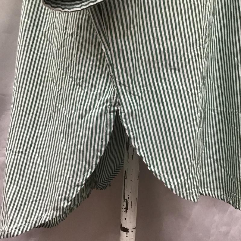 ユーエスポロアッスン U.S.POLO ASSN. シャツ、ブラウス 半袖 半袖シャツ カラーシャツ 半袖カットソー ストライプシャツ LL ストライプ 白 / ホワイト / X 緑 / グリーン / レディース USED 古着 中古 10116933