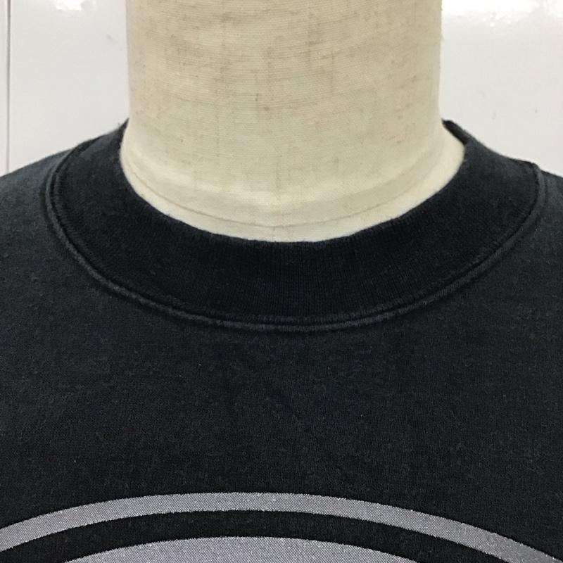 ヘインズ HANES トレーナー 長袖 長袖トレーナー スウェット クルーネック リブスウェットカットソー M ロゴ、文字 黒 / ブラック / メンズ USED 古着 中古 10115722