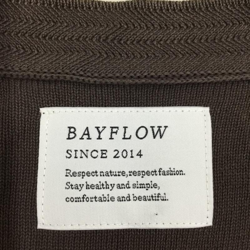 ベイフロー BAYFLOW カーディガン 長袖 長袖カーディガン 長袖カットソー ノーカラージャケット 前開カーディガン 3 無地 茶 / ブラウン / メンズ USED 古着 中古 10118059