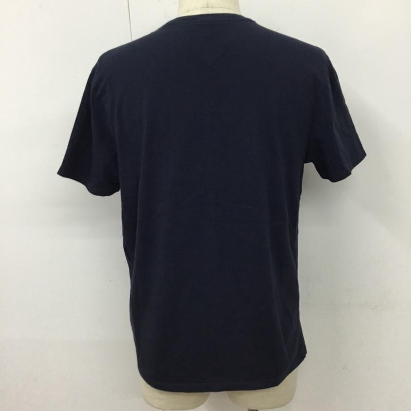 トミーヒルフィガー TOMMY HILFIGER Tシャツ 半袖 半袖カットソー プリントTシャツ クルーネックカットソー M ロゴ、文字 紺 / ネイビー /  メンズ USED 古着 中古 10109394