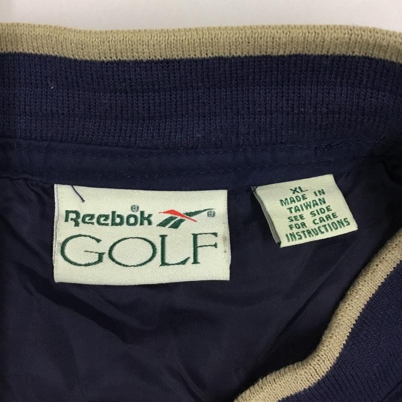 リーボック Reebok カットソー 半袖 ノースリーブカットソー ロゴタンクトップ スポーツウェア XL ロゴ、文字 紺 / ネイビー / メンズ USED 古着 中古 10116681