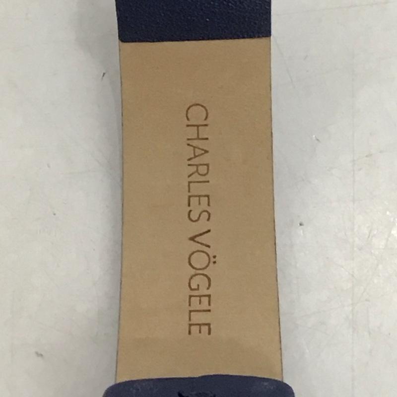 シャルルホーゲル CHARLESVOGELE 腕時計 アナログ(クォーツ式) V0718 レザーベルト カレンダー ロゴ、文字 紺 / ネイビー / メンズ USED 古着 中古 10135265