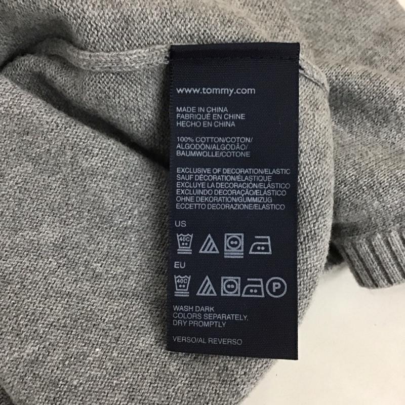 トミーヒルフィガー TOMMY HILFIGER ベスト ベスト ニットベスト ノースリーブカットソー Vネック S ロゴ、文字 灰 / グレー / メンズ USED 古着 中古 10129069