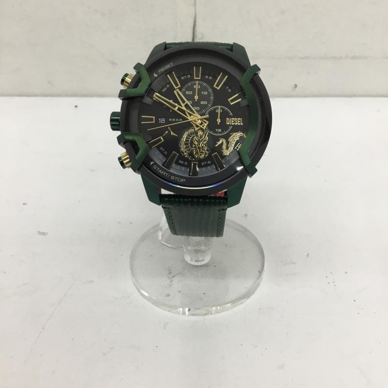 ディーゼル DIESEL 腕時計 アナログ(クォーツ式) DZ-4651252309 GRIFFED DZ4651 ロゴ、文字 X ワンポイント 緑 / グリーン / メンズ USED 古着 中古 10124448