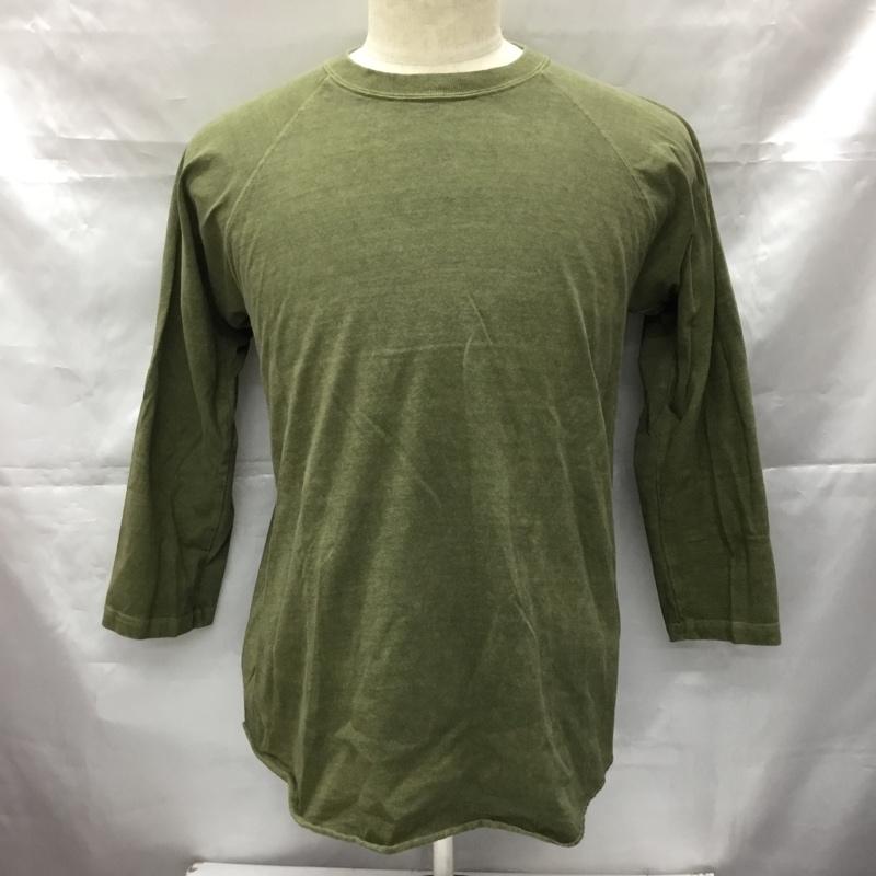 グッドオン Good On カットソー 七分袖 後染 M 無地 カーキ / カーキ / メンズ USED 古着 中古 10106301