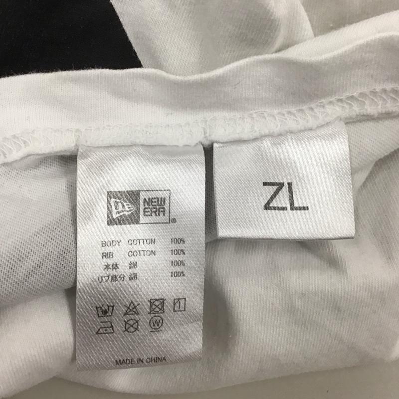 ニューエラ NEW ERA Tシャツ 半袖 半袖カットソー プリントTシャツ クルーネックカットソー XL ロゴ、文字 白 / ホワイト / X 黒 / ブラック /  メンズ USED 古着 中古 10111800