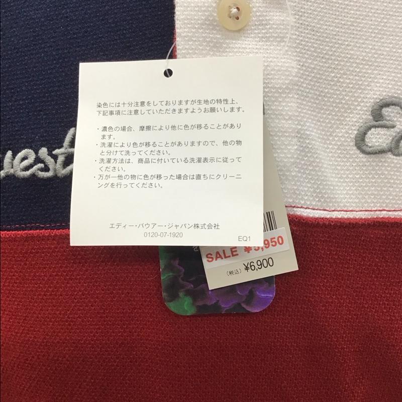 エディーバウアー Eddie Bauer ポロシャツ 半袖 半袖ポロシャツ カラーシャツ 半袖カットソー S ロゴ、文字 白 / ホワイト / X 赤 / レッド / X 紺 / ネイビー /  メンズ USED 古着 中古 10111683