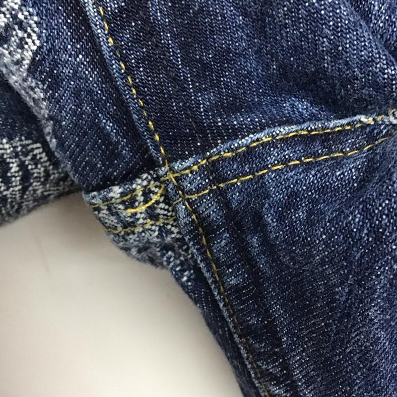 ニードルス Needles パンツ デニム、ジーンズ デニムパンツ ワイドパンツ カジュアルパンツ L ロゴ、文字 インディゴ / インディゴ / メンズ USED 古着 中古 10134712