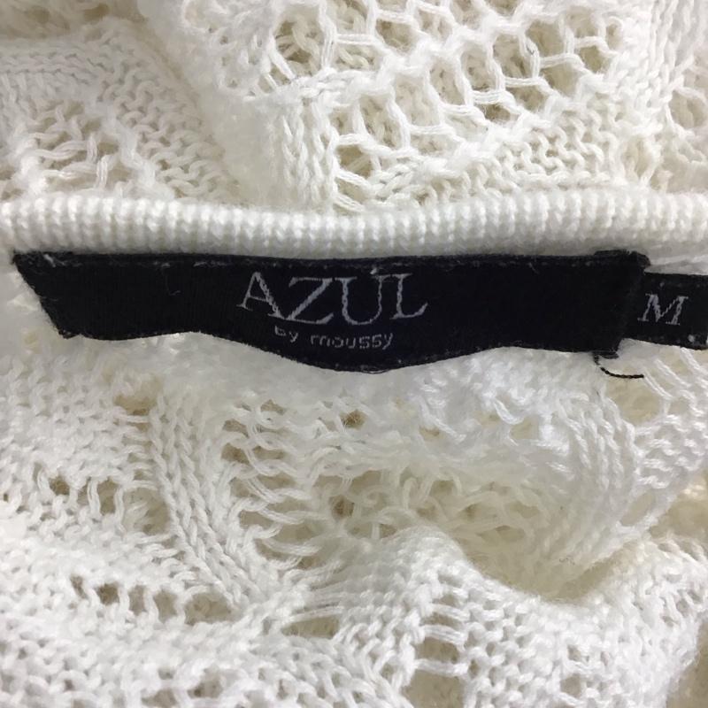 アズールバイマウジー AZUL BY MOUSSY カットソー 長袖 長袖カットソー Vネックカットソー ロングスリーブカットソー M 総柄 白 / ホワイト / レディース USED 古着 中古 10117402